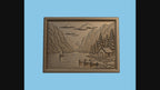CNC & impression 3D relief paysage alpin, lac, chalet, voilier et montagnes, sculpture bois fichier STL