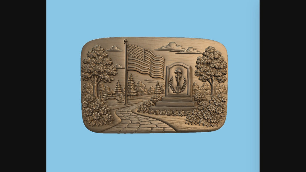 CNC & impression 3D mémorial militaire USA, drapeau américain, jardin commémoratif patriotique, fichier STL