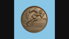 CNC & impression 3D relief sprinter athlétisme, coureur sur piste, médaille sportive avec plaque, fichier STL