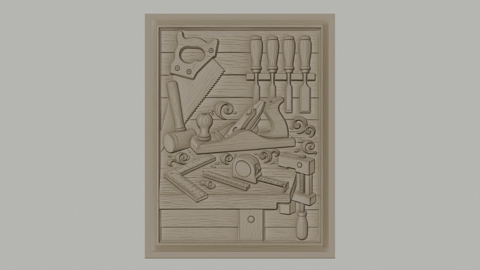 Fichier CNC & impression 3D outils de menuiserie, scie, rabot, marteau, équerre, serre-joint, haute qualité relief STL