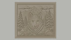 Fichier CNC & impression 3D loup montagne forêt rochers haute qualité relief STL