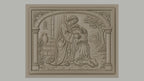 Fichier CNC & impression 3D père miséricordieux, scène biblique d’étreinte et pardon, haute qualité relief STL
