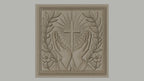 Fichier CNC & impression 3D chrétien, mains en prière, croix et feuillage floral, haute qualité relief STL