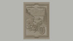 Fichier CNC & impression 3D moto routière, paysage montagne route lac cadre décoratif, haute qualité relief STL