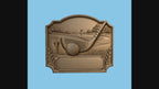 CNC & impression 3D relief golf avec club, balle, tee et plaque à personnaliser, fichier STL très haute qualité