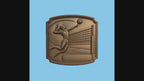 CNC & impression 3D relief volleyball joueuse à personnaliser, trophée sport plaque murale bois, fichier STL très haute qualité