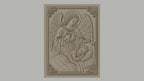 Fichier CNC & impression 3D ange gardien avec enfant, scène religieuse de protection, haute qualité relief STL