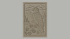 Fichier CNC & impression 3D aigle sur branche, montagnes, forêt, rivière, haute qualité relief STL