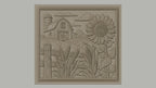 Fichier CNC & impression 3D ferme rustique, grange tournesol maïs et blé, haute qualité relief STL