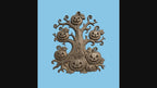 CNC & impression 3D relief arbre Halloween, citrouilles jack-o’-lantern et décor automne, fichier STL haute qualité