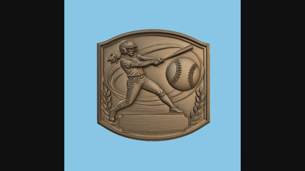 CNC & impression 3D relief softball féminin à personnaliser, plaque sportive pour sculpture bois, STL très haute qualité