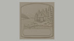 Fichier CNC & impression 3D chalet lac, ponton, arbres et rochers, haute qualité relief STL