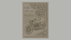 Fichier CNC & impression 3D moto vintage, chemin forestier et lac, haute qualité relief STL