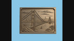CNC & impression 3D relief pont Golden Gate, San Francisco skyline, baie et voilier, sculpture bois fichier STL de haute qualité