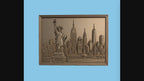 CNC & impression 3D relief New York skyline, Statue de la Liberté, gratte-ciel, sculpture bois fichier STL haute qualité