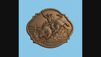Relief rodéo cowboy sur taureau, CNC & impression 3D, fichier STL, STL de très haute qualité