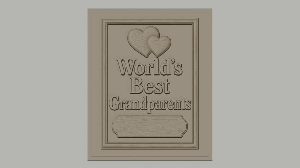 Fichier CNC & impression 3D meilleure plaque Grandparents, coeurs relief décoratif, haute qualité relief STL