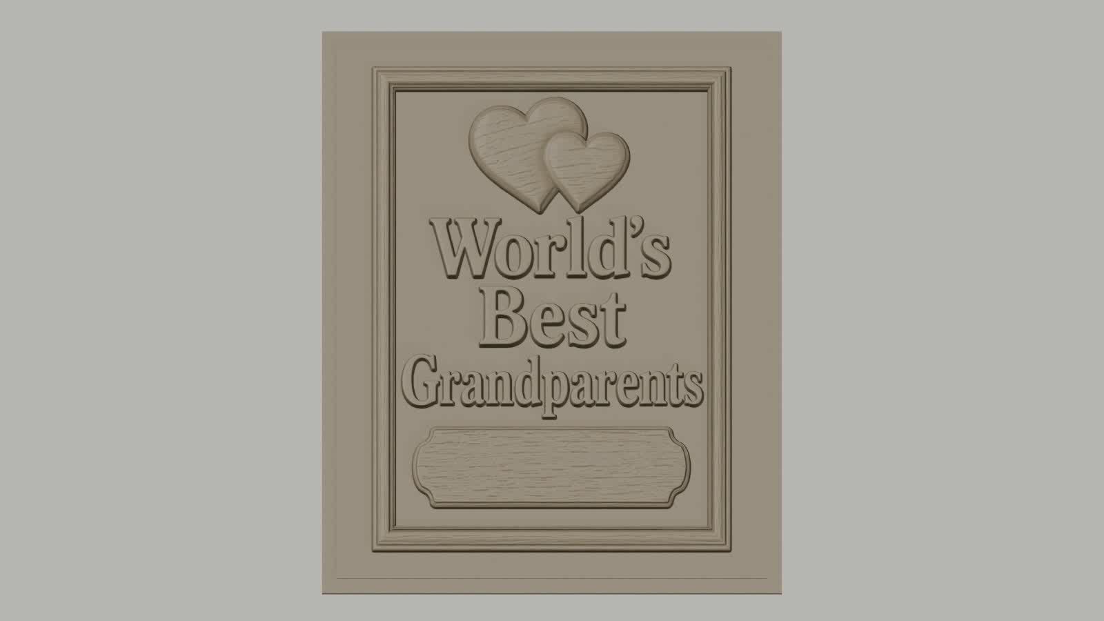 Fichier CNC & impression 3D meilleure plaque Grandparents, coeurs relief décoratif, haute qualité relief STL