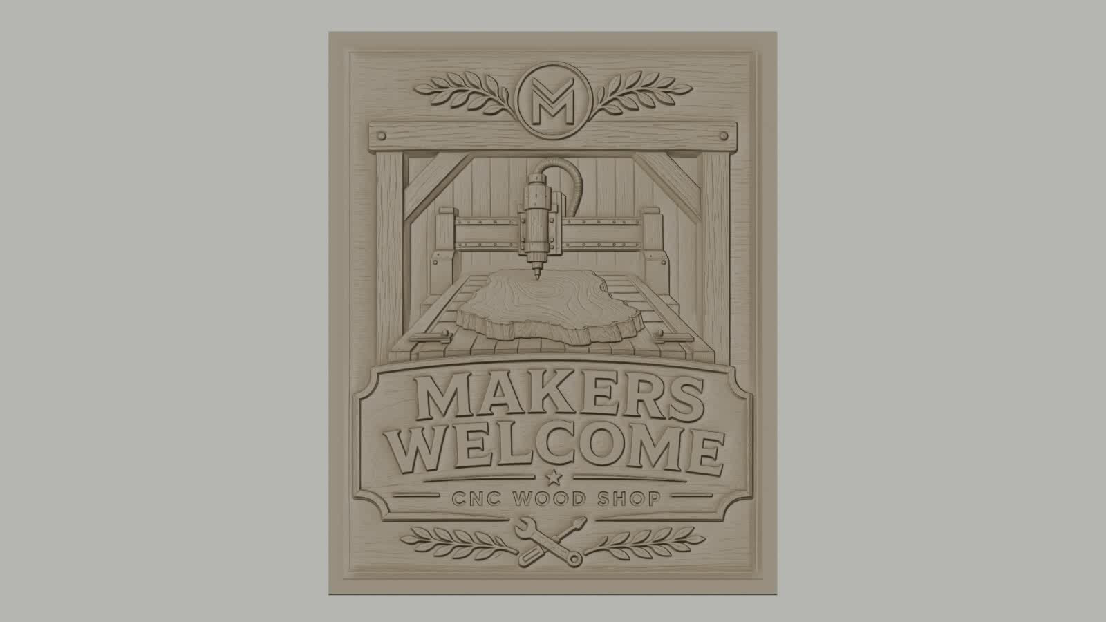 Fichier CNC & impression 3D atelier bois CNC, machine, plaque de bois, outils haute qualité relief STL