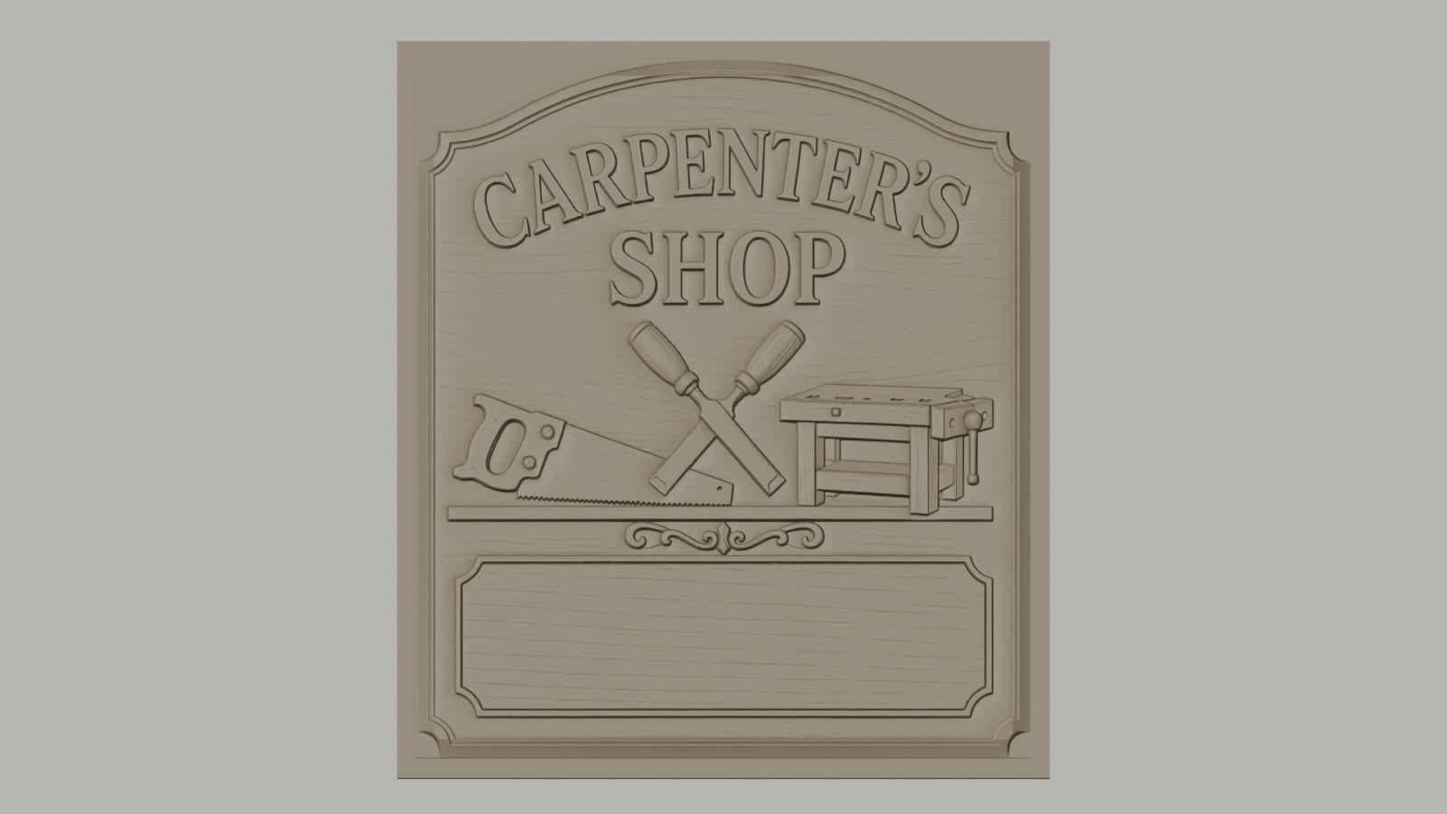Fichier CNC & impression 3D atelier de menuiserie, scie, ciseaux à bois et établi, haute qualité relief STL