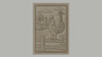 Fichier CNC & impression 3D coq à la ferme, moulin à vent et bâtiment agricole, haute qualité relief STL