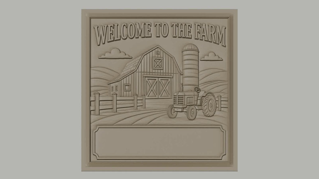 Fichier CNC & impression 3D ferme, grange, tracteur, silo, paysage agricole, haute qualité relief STL