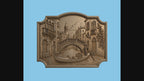 Fichier CNC & impression 3D bas-relief Venise gondole, décor mural canal italien, modèle 3D STL très haute qualité