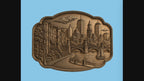 CNC & impression 3D relief Boston waterfront, skyline, pont, voilier et maisons historiques, fichier STL haute qualité